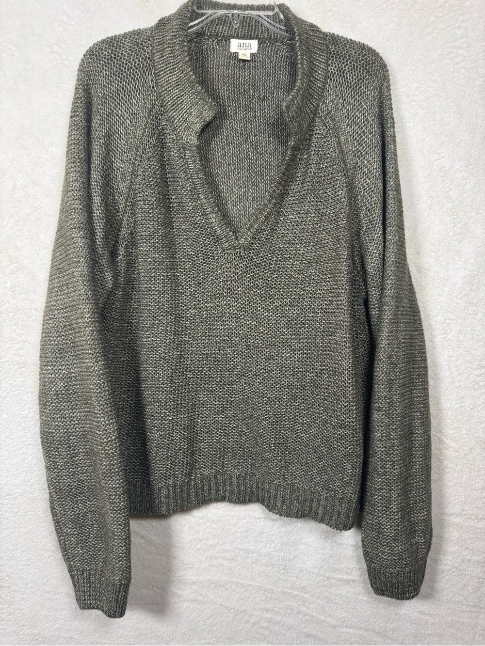 a.n.a Olive green marled V-Neck women’s Tall Sweater xxl xxlt 2xl t 20 22